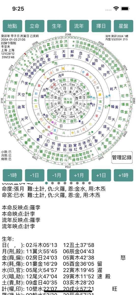 七政四余排盘